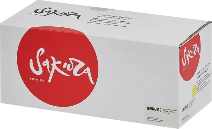 Картридж Sakura 106R03886 для XEROX, желтый, 9000 к.