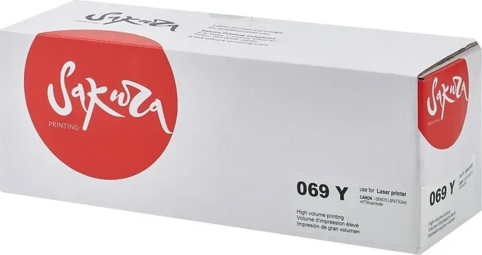 Картридж Sakura 069Y (5091C002) для Canon I-Sensys LBP673Cdw/ MF750C, желтый, 1900к.