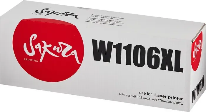 Картридж Sakura W1106XL для HP, черный, 5000 к.