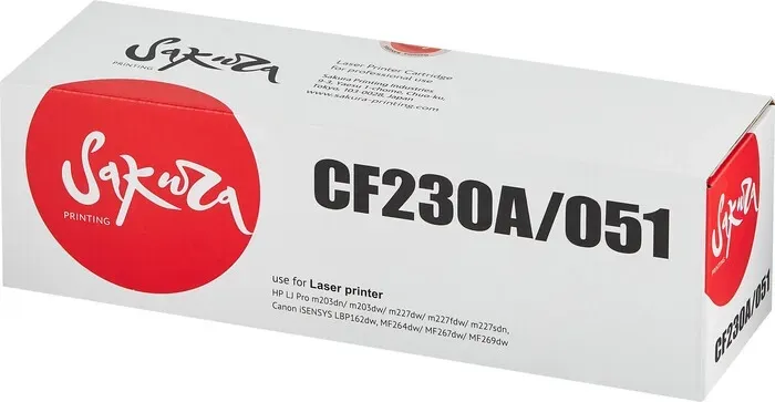 Картридж Sakura CF230A/051 для HP, Canon, черный, 1700 к.
