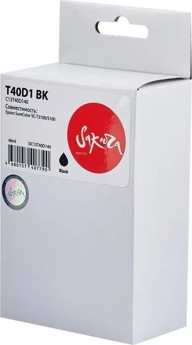 Картридж Sakura C13T40D140 (T40D1 BK) для Epson, черный, 66 мл.