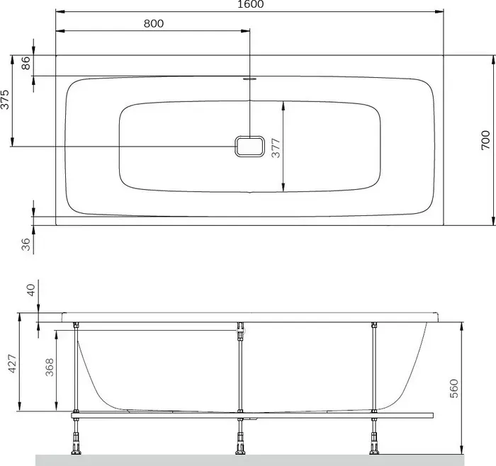 Акриловая ванна Am.Pm Func 160х70 (W84A-160-070W-A)