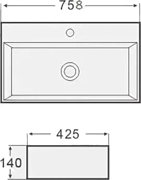 Раковина мебельная Selena Quadra 75х42 (Q01180WG)