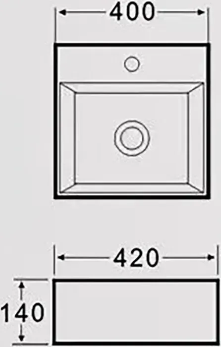 Раковина мебельная Selena Quadra 40х42 (Q01140WG)