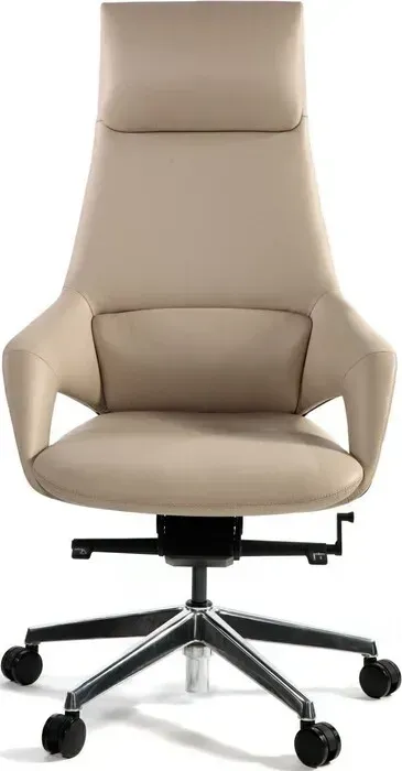 Кресло офисное НОРДEN Шопен FK 0005-A beige leather бежевая кожа / алюминий крестовина NORDEN FK /