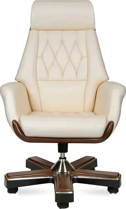 Кресло офисное НОРДEN Трон YS1505A-ivory слоновая кость кожа NORDEN
