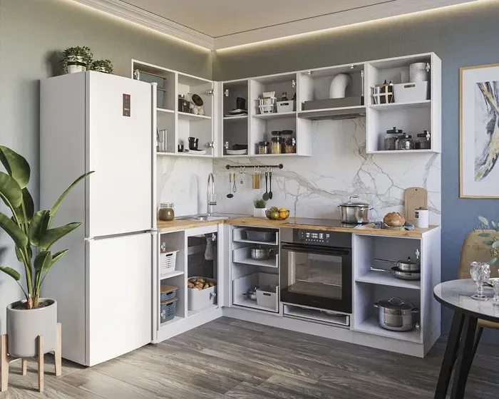 Кухонный гарнитур Mebel Ars Кухня Тарсия акация белая