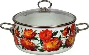 Кастрюля эмалированная VITROSS 5.0 л Peony (1SA245S)