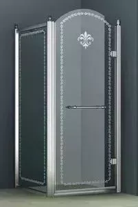 Душевой уголок CEZARES RETRO-A-A-1-90-CP-G-R правый, профиль золото, стекло прозрачное с матовым рисунком