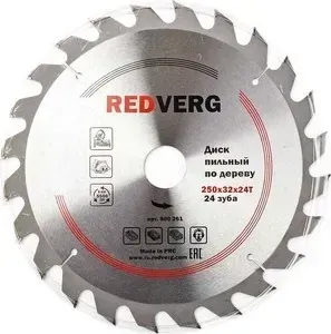 Диск пильный REDVERG твердосплавный 250х32 / 30 мм , 24 зуба (800261) / 30 , 24