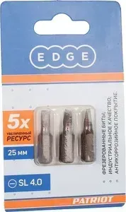 Набор бит EDGE SL 4,0 мм длина 25 мм , 3шт (818010003) SL 25 ,