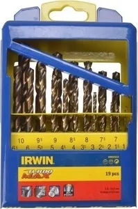 Набор сверл Irwin по металлу 1.0-10.0мм 19шт Turbo Max (10502233)