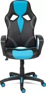 Кресло офисное TetChair RUNNER кож/зам/ткань черный/голубой 36-6/23