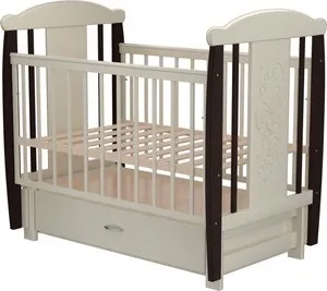 Кроватка детская Valle Bunny 05 маятник продольный с ящиком белый