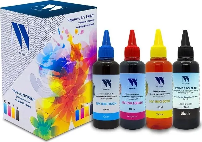 Чернила NV PRINT NV-INK100H-4 черный, голубой, пурпурный, желтый (C3456)