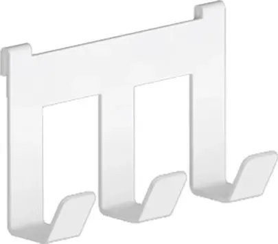 Крючок MAKMART тройной 10 см белый бархат матовый
