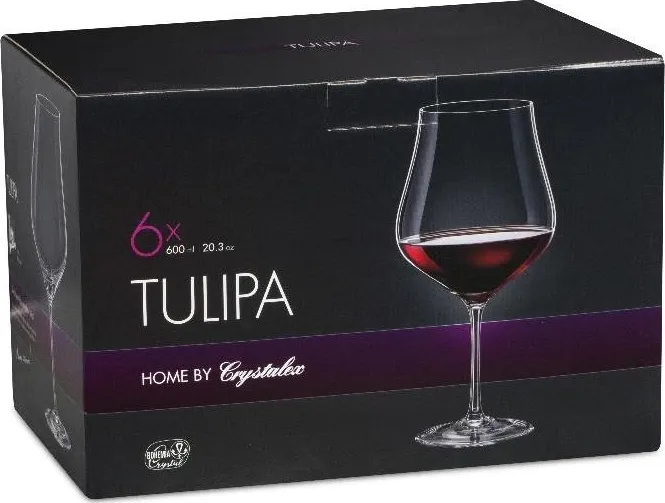 Набор бокалов CRYSTALEX CR600101T для вина TULIPA 6шт 600мл