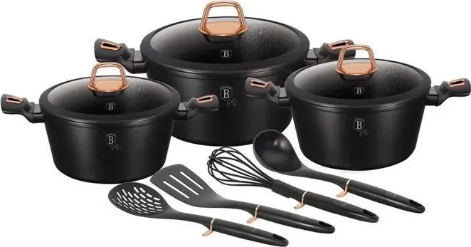 Набор посуды BERLINGER HAUS BH-6154 Black Rose 10 пр. из нержавеющей стали 10