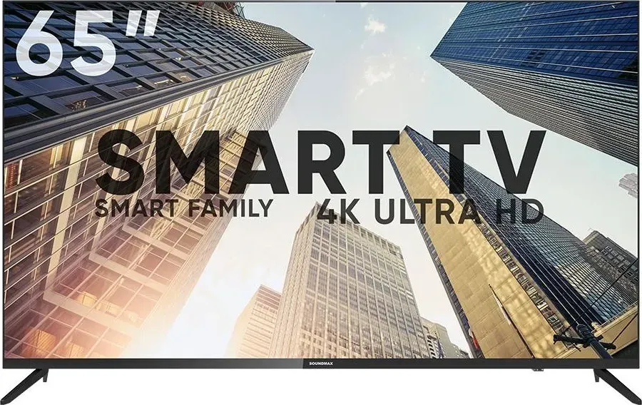 Телевизор SOUNDMAX SM-LED65M02SU(черный) SM-LED65M02SU UHD SMART Безрамочный