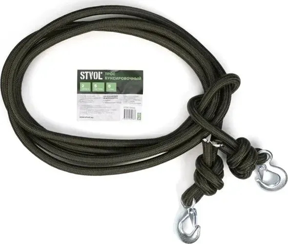 Трос буксировочный STVOL STBC0502 5 т, 2 крюка, 5 метров