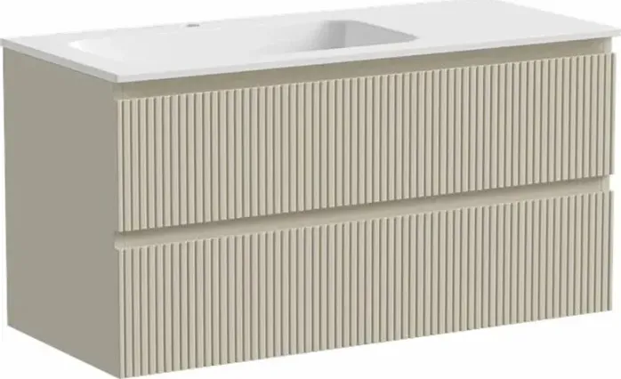 Тумба с раковиной Sancos с Snob T 100х45 левая, Beige Soft (SNT100LCE, CN7014)