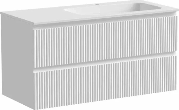 Тумба с раковиной Sancos с Snob R 100х45 правая, Bianco (SNR100RW, CN7015)