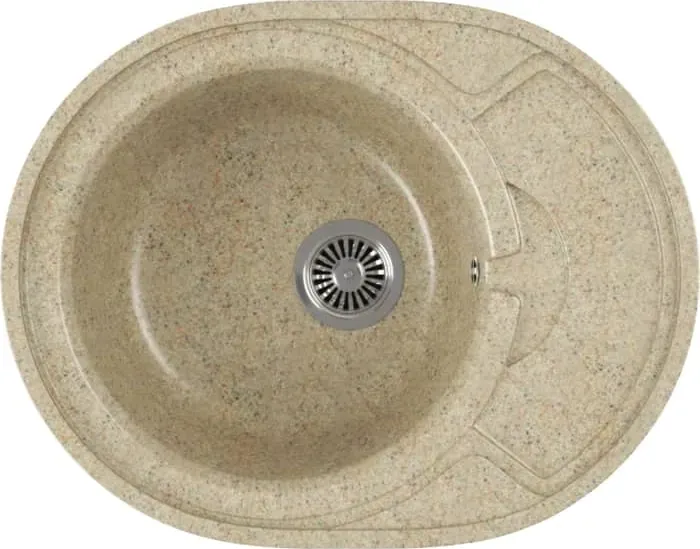 Мойка кухонная GREENSTONE GRS-18k-302 песочная, с сифоном GreenStone с