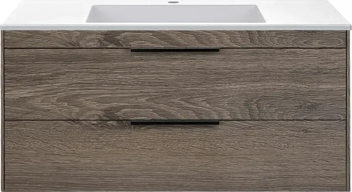 Тумба с раковиной Vincea с Chiara 2D 100х47 R.Oak, раковина белая (VMC-2C2100RO, VCB-13100W)
