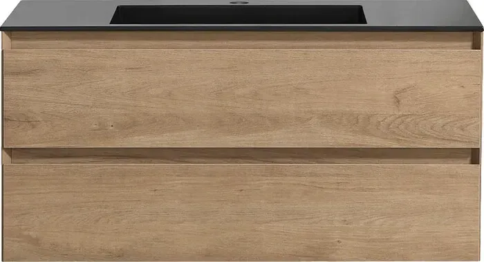 Тумба с раковиной Vincea с Luka 100х47 N.Oak, раковина черная (VMC-2L100NO, VCB-13100B)