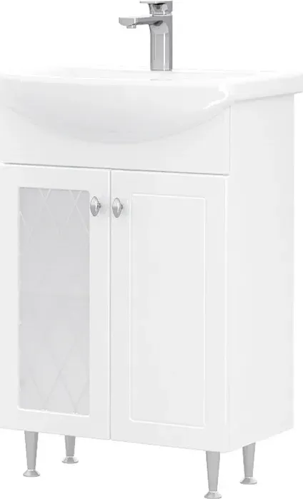 Тумба с раковиной Volna с Milena 55х30 белая (tnMILENA55.2D-01, 4640021624449)