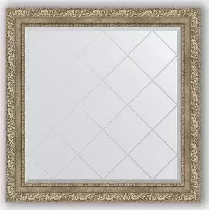 Зеркало Evoform с гравировкой Exclusive-G 85x85 см, в багетной раме - виньетка античное серебро 85 мм (BY 4315)
