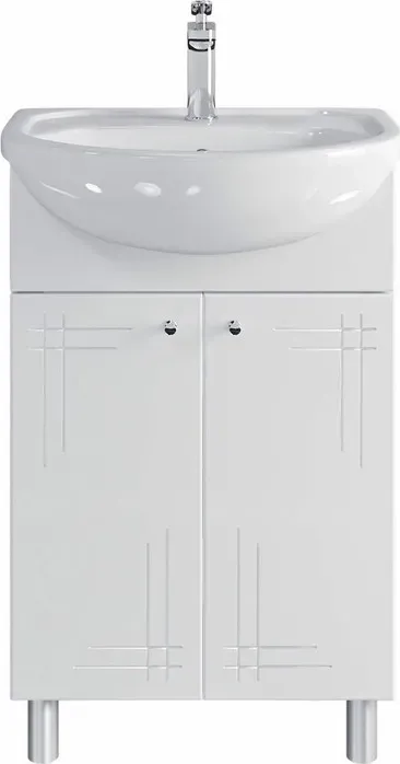 Тумба с раковиной Sanstar с Июнь 55х30 белая (335.1-1.4.1.КИСЕ)