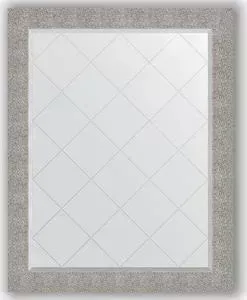 Зеркало Evoform с гравировкой Exclusive-G 96x121 см, в багетной раме - чеканка серебряная 90 мм (BY 4367)