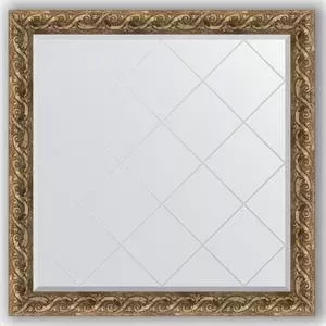 Зеркало Evoform с гравировкой Exclusive-G 106x106 см, в багетной раме - фреска 84 мм (BY 4442)
