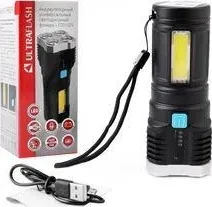 Фонарь ULTRAFLASH (15195) LED51525 ( акк 4В, черн., 4LED+COB, 3 Вт, 4 реж, Micro -USB, бокс) фонарь (фонарь 3 4