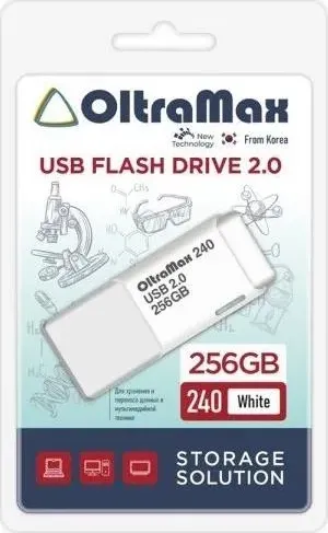 Флеш-накопитель OLTRAMAX 256GB 240 White 2.0 [OM-256GB-240-White] USB флэш-накопитель