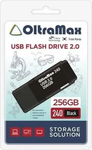 Флеш-накопитель OLTRAMAX 256GB 240 Black 2.0 [OM-256GB-240-Black] USB флэш-накопитель