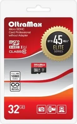 Карта памяти OLTRAMAX 32GB microSDHC Class 10 UHS-1 Elite [OM032GCSDHC10UHS-1-ElU1 w]