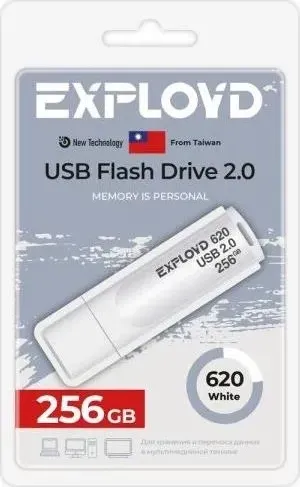 Флеш-накопитель EXPLOYD 256GB 620 White 2.0 [EX-256GB-620-White] USB флэш-накопитель