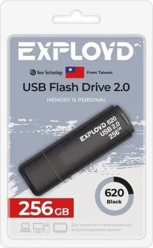 Флеш-накопитель EXPLOYD 256GB 620 Black 2.0 [EX-256GB-620-Black] USB флэш-накопитель