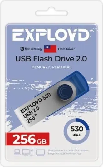Флеш-накопитель EXPLOYD 256GB 530 Blue 2.0 [EX-256GB-530-Blue] USB флэш-накопитель