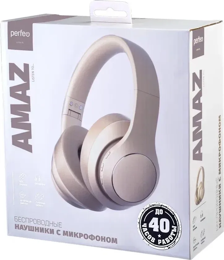 Наушники PERFEO (PF_C3918) AMAZ слоновая кость