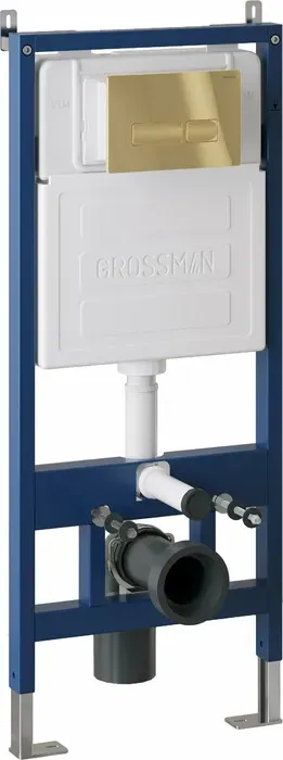 Инсталляция для унитаза Grossman 900.K31.01.000 с клавишей Pragma золото глянцевая