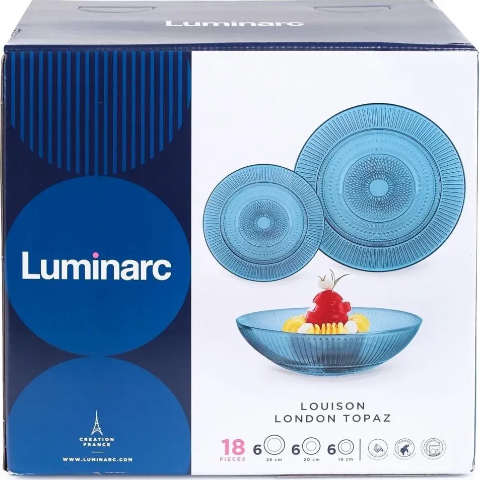 Столовый набор LUMINARC ЛУИЗ ЛОНДОН ТОПАЗ 18пр O0317