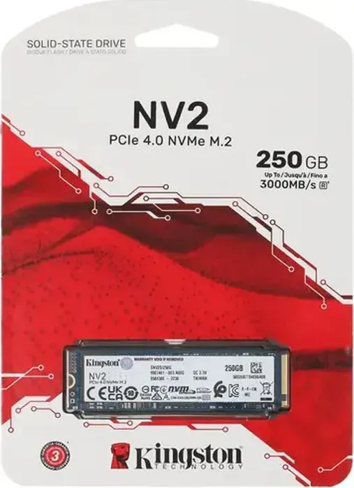 Накопитель SSD Kingston 250Gb PCI-E NVMe M.2 2280 NV1 (SNV2S/250G)