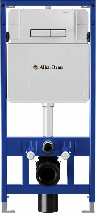 Инсталляция для унитаза Allen Brau Pneumatic с клавишей Fantasy белый глянец (9.11100.20, 9.20003.20)