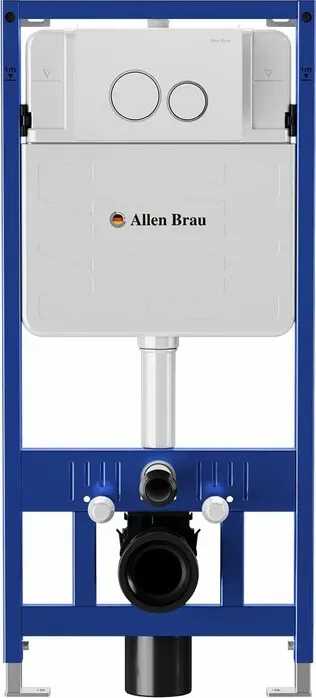 Инсталляция для унитаза Allen Brau Pneumatic с клавишей Priority белый глянец (9.11100.20, 9.20001.20)