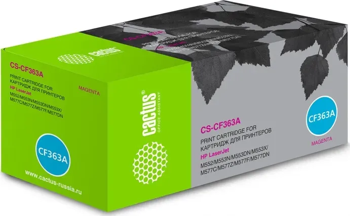 Картридж Cactus CS-CF363A magenta ((5000стр.) для HP Color LaserJet M552dn/M553dnM553N/M553x) (CS-CF363A)