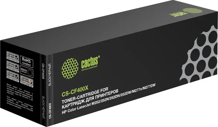 Картридж Cactus CS-CF400X black ((2800стр.) для HP Color LaserJet M252/252N/252DN/252DW/M277n/M277DW) (CS-CF400X)