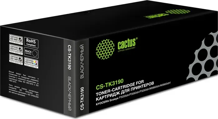 Картридж Cactus CS-TK3190 black ((25000стр. для Kyocera Ecosys P3055dn/P3060dn/M3655idn/M3660idn) (TK-3190)